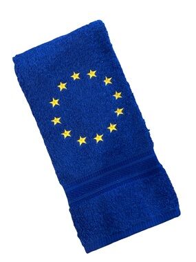 Vintage and New European Union Golf Towel with Yellow Star Emblem